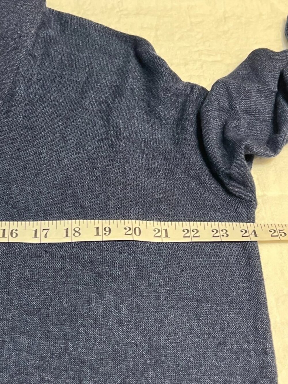 Polo Ralph Lauren Women’s Linen Knit Sweater Top S Oversize Navy Blue V-Neck - Picture 5 of 7